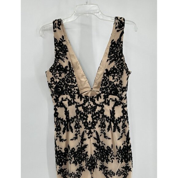 BARDOT dress sheer lace floral pencil wiggle party cocktail nude black SMALL - Picture 8 of 12